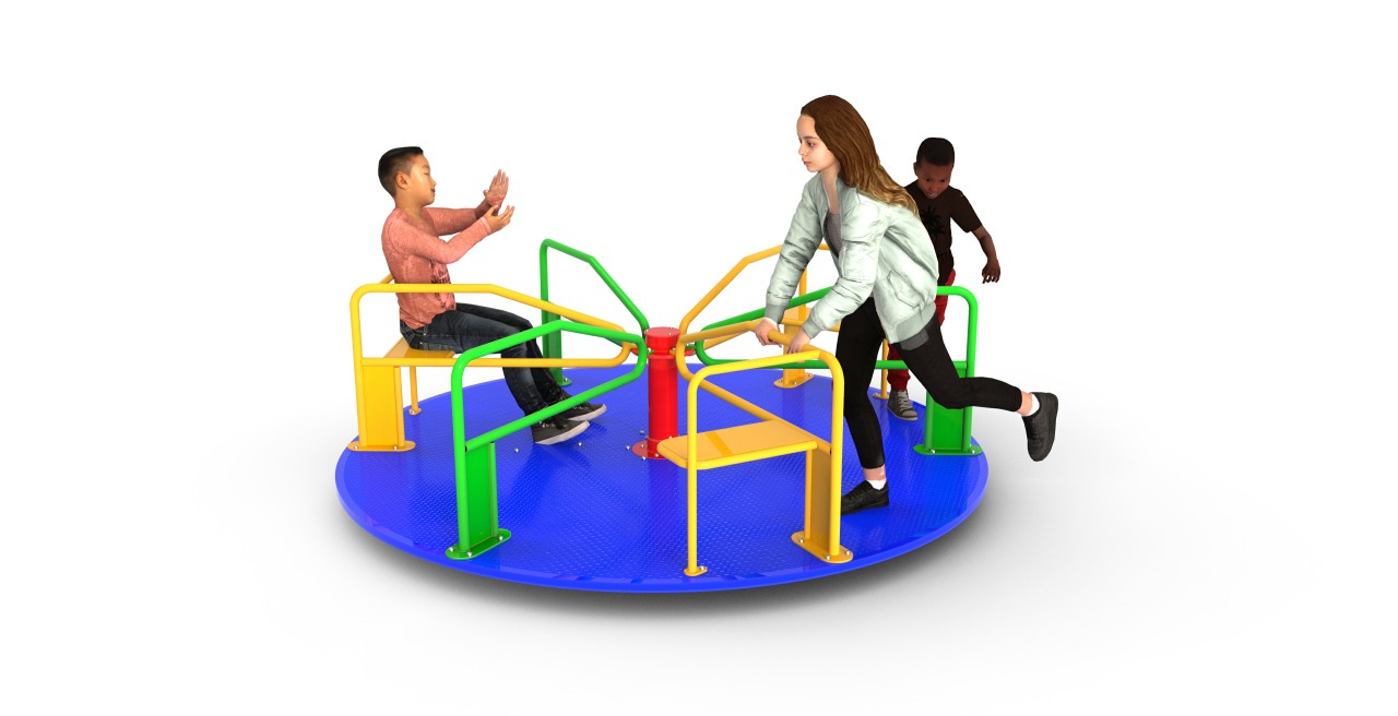 GL Jones Playgrounds - 2.4m diameter 3 Seat Whirling Platform